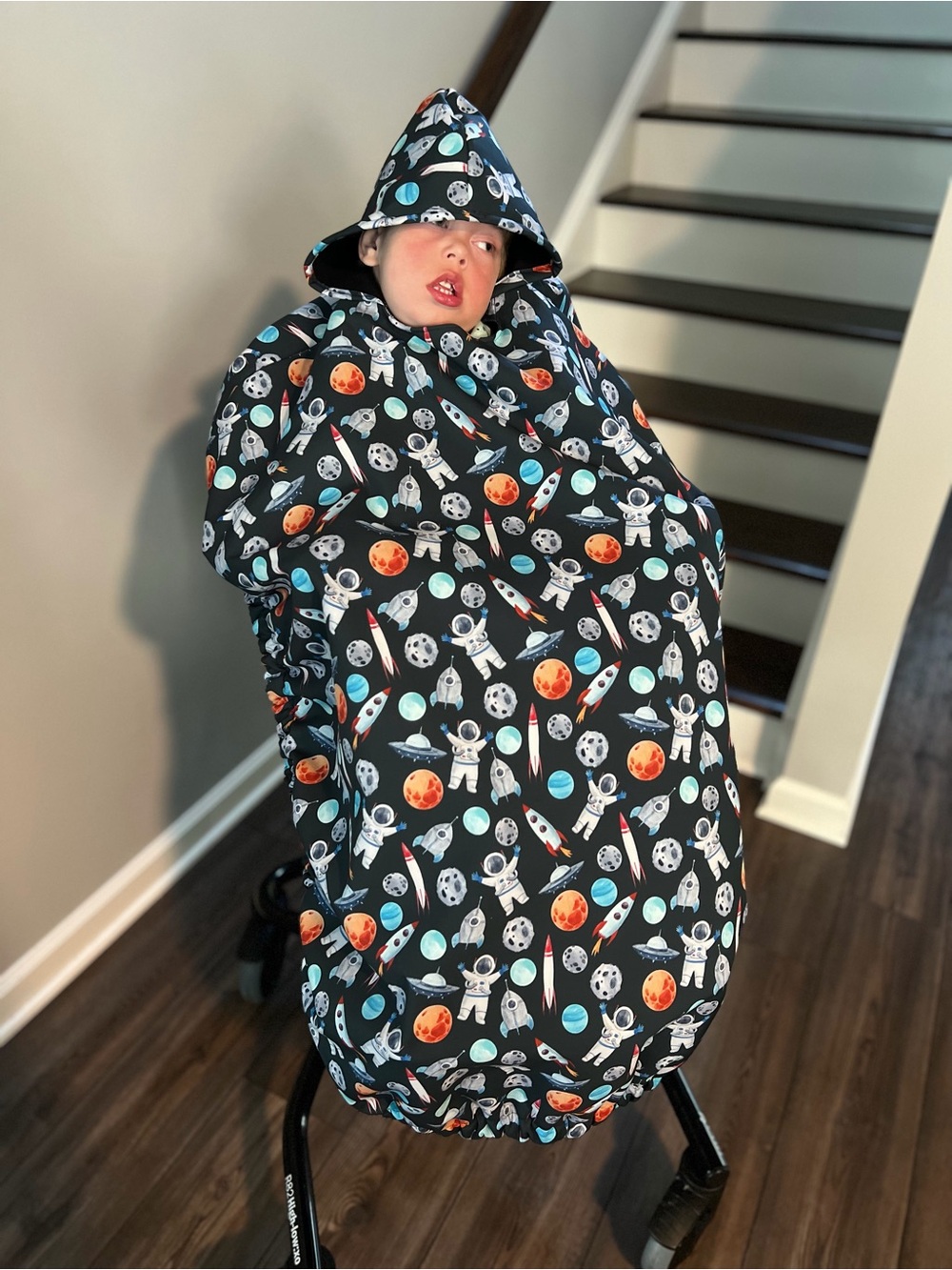 Kids Space-Themed wheelchair poncho